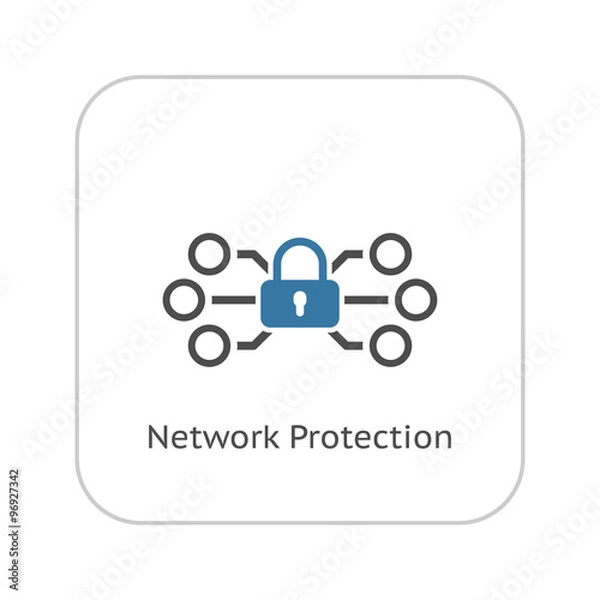 Obraz Network Protection Icon. Flat Design.