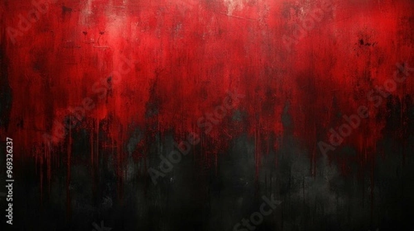 Fototapeta Exploring Emotions: A Dramatic Fusion of Red and Black in Abstract Art