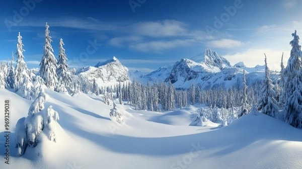 Obraz winter snow mountain scenery wallpaper