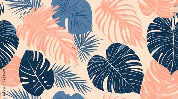 Obraz Coconut tree leaf abstract background repetitive pattern seamless