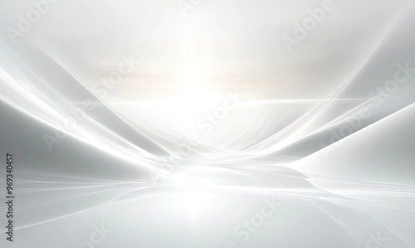 Fototapeta A serene, abstract landscape with soft lighting and smooth curves.