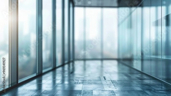 Fototapeta Office blurred background illustration generated by ai