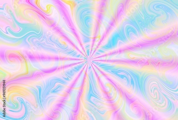 Obraz カラフルな渦巻き　集中線