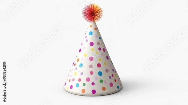 Obraz 3d render, birthday cap isolated on transparency background PNG
