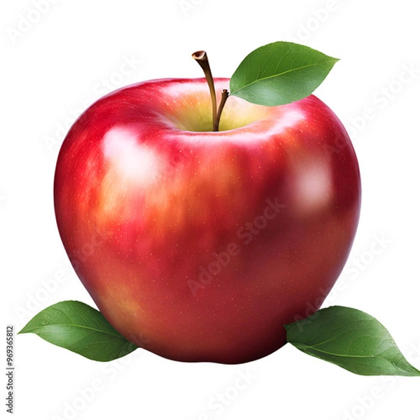 Obraz The apple has a classic round shape with a slight conical base.