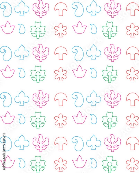 Fototapeta Flower Design Pattern For Fabric, texture, tile.