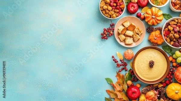 Obraz Thanksgiving potluck event in a corporate setting