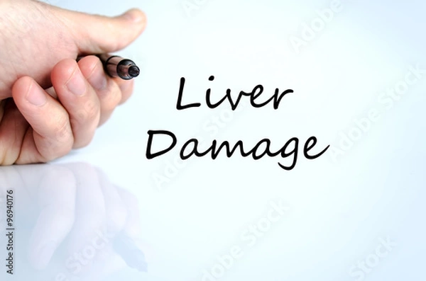 Fototapeta Liver damage text concept