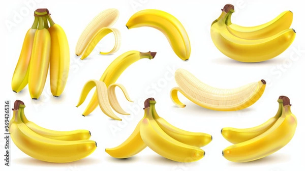 Obraz bananas isolated on white background