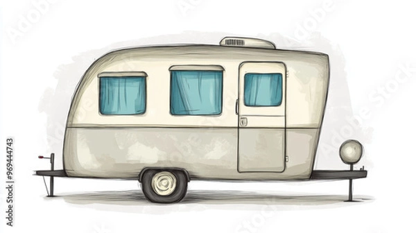 Obraz Vintage Camper Illustration.