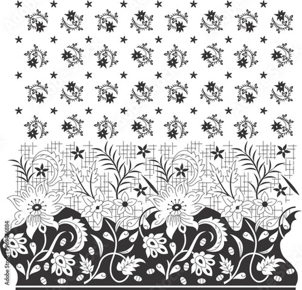 Obraz Flower Design Pattern, background, texture, border, fabric.