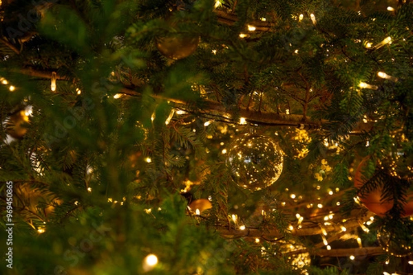 Obraz 金色のクリスマスオーナメント