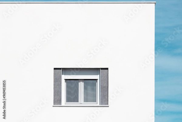 Obraz Window on the wall. Close up of a house exterior.