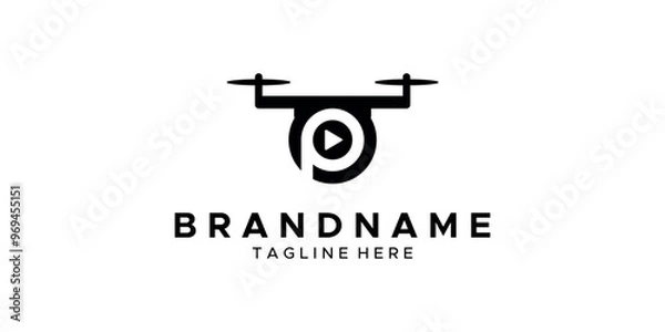 Fototapeta a drone themed graphic image, white background. vector graphic base.