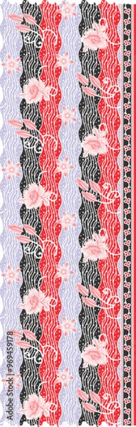 Fototapeta Flower Wave Design Pattern For background, Texture, Fabric .