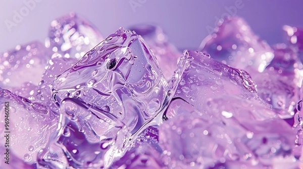 Fototapeta Luscious and cold ice pride with a purple backdrop
