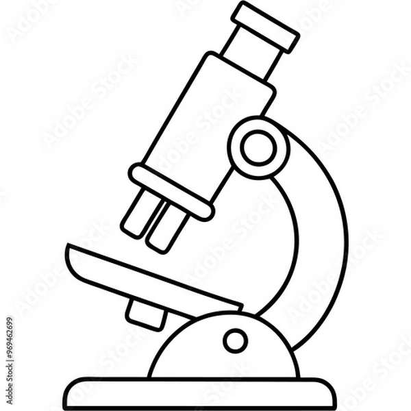 Fototapeta microscope in a doodle style outline coloring book page line art drawing