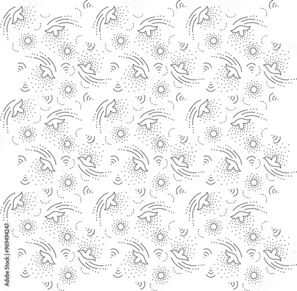 Fototapeta Batik Design Pattern for taxture, tile, fabric, paper.