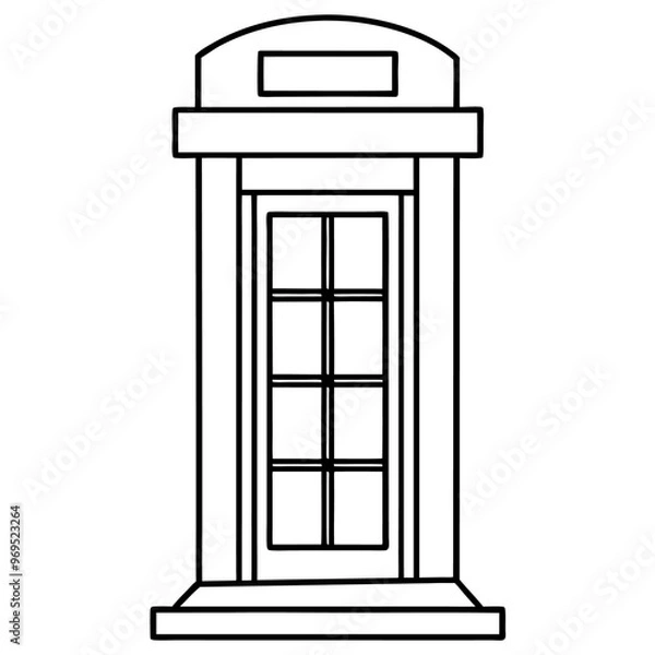 Obraz phone booth outline coloring book page line art drawing