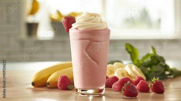 Fototapeta Smoothie front view illustration generated by ai
