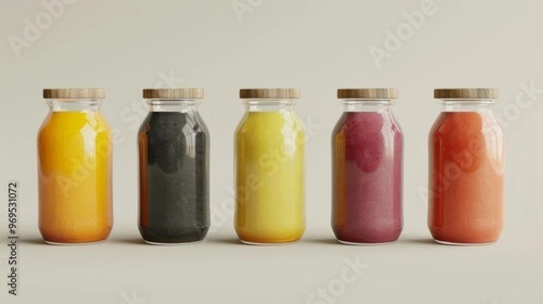 Fototapeta Different smoothie set illustration generated by ai
