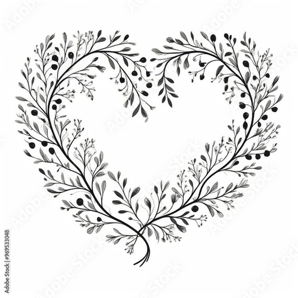 Obraz Heart-Shaped Floral Design