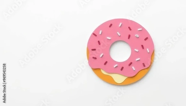 Fototapeta Paper Cut Craft Illustration of Donuts with Colorful Layers and Designs