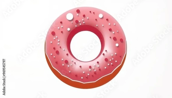 Fototapeta Paper Cut Craft Illustration of Donuts with Colorful Layers and Designs