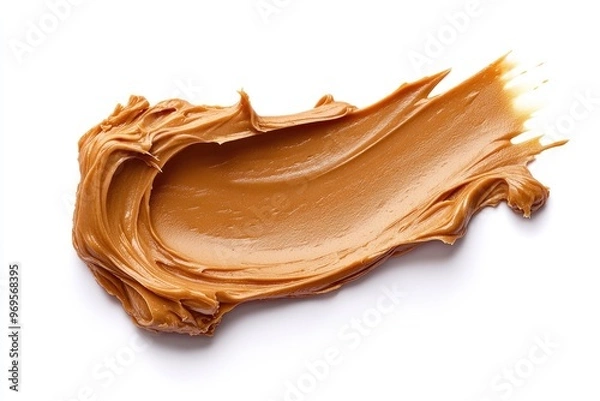 Fototapeta Close-up image of peanut butter spread. Perfect for use in advertising, packaging, or food blogs.