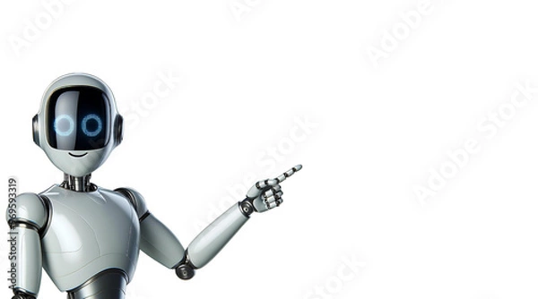 Obraz robot pointing at a space