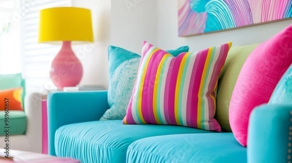 Fototapeta How can the image inspire home decor ideas that focus on bringing brightness and fun into everyday spaces,