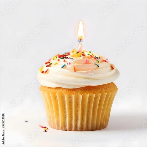 Obraz birthday cupcake with candles