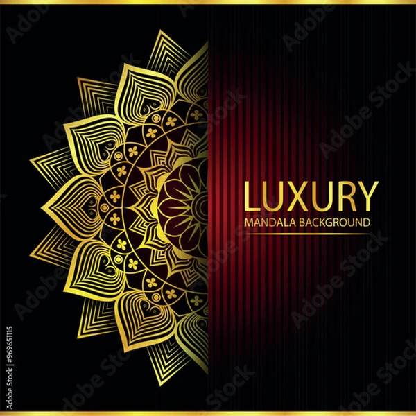 Obraz Abstract golden pattern east style with Luxury mandala background  design