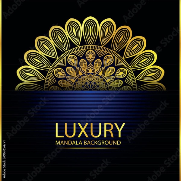 Fototapeta Abstract golden pattern east style with Luxury mandala background  design