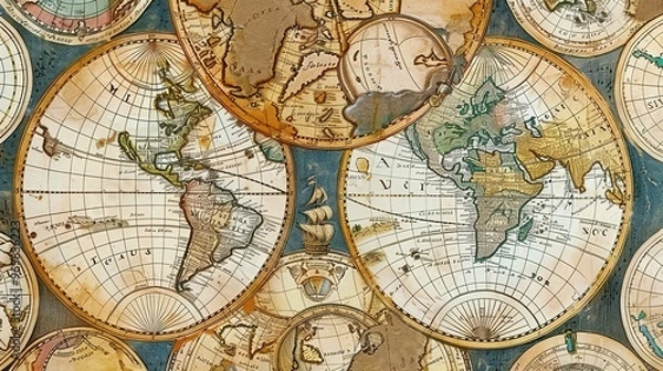 Obraz Antique map wallpaper