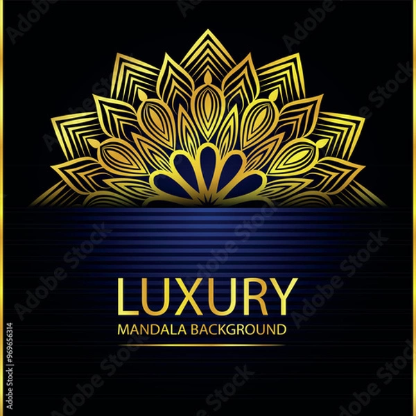 Obraz Abstract golden pattern east style with Luxury mandala background  design