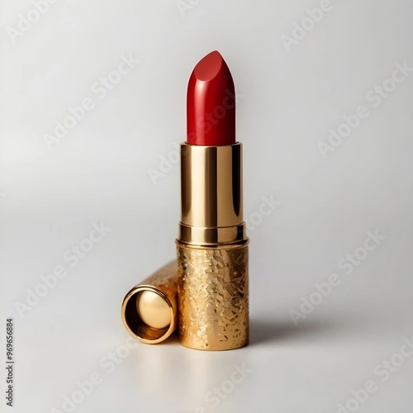 Obraz red lipstick on a white background