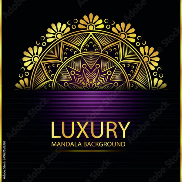 Obraz Abstract golden pattern east style with Luxury mandala background  design