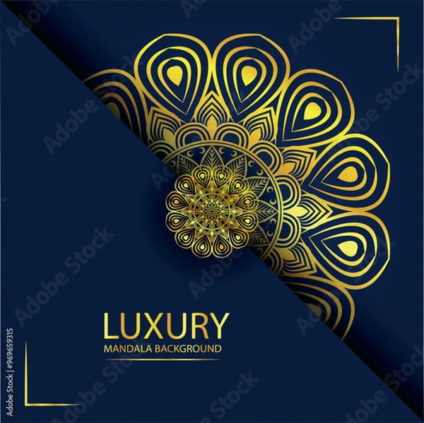 Fototapeta Abstract golden pattern east style with Luxury mandala background  design