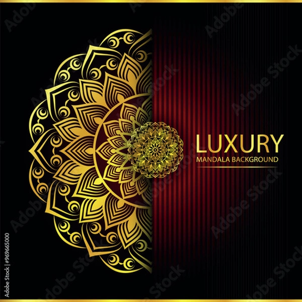 Obraz Abstract golden pattern east style with Luxury mandala background  design
