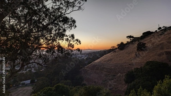 Fototapeta sunset in the mountains