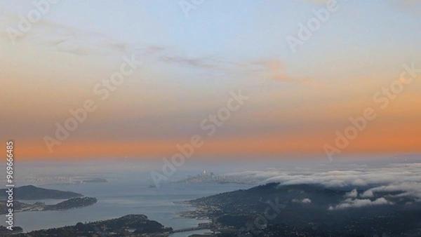 Fototapeta sunset in the mountains