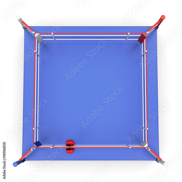 Obraz Boxing ring with large Boxing gloves on it. 3d.