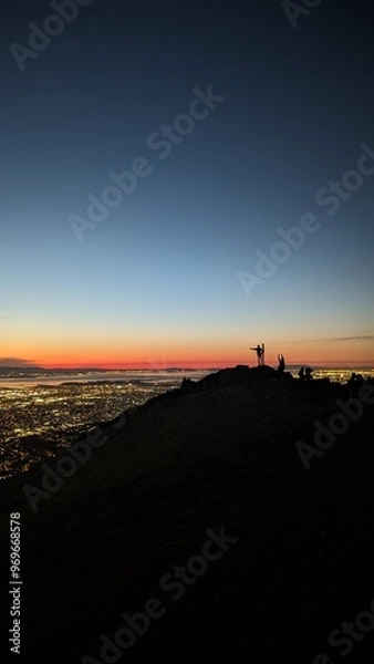 Fototapeta sunset in the summit