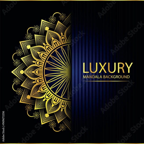 Obraz Abstract golden pattern east style with Luxury mandala background  design