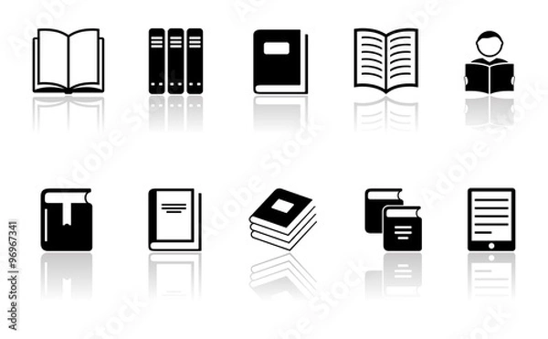 Obraz black book icons set