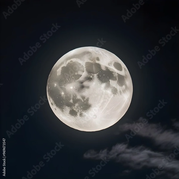 Fototapeta A breathtaking close-up depiction of the full moon,
