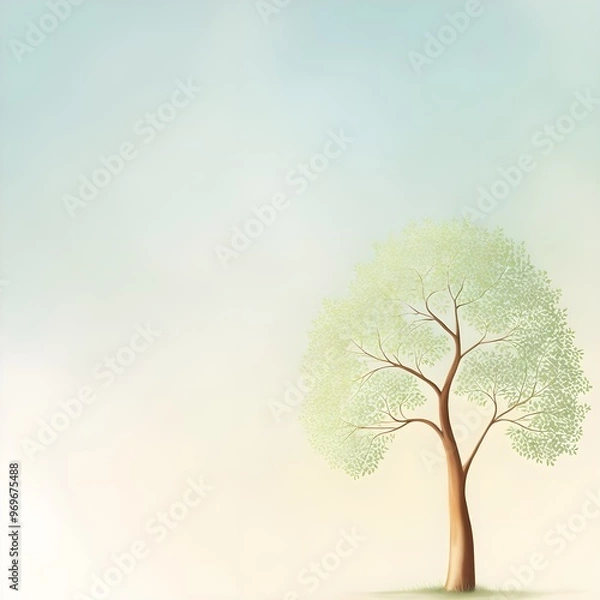 Fototapeta Tree neutral backdrop like a clear sky.
