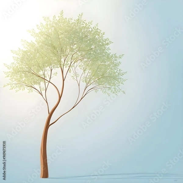 Fototapeta Tree neutral backdrop like a clear sky.
