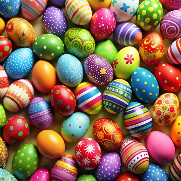Obraz colorful easter eggs background